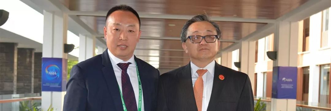 www.插小姐联合国副秘书长刘振民和赵章栓会长在博鳌亚洲论坛亲切交"